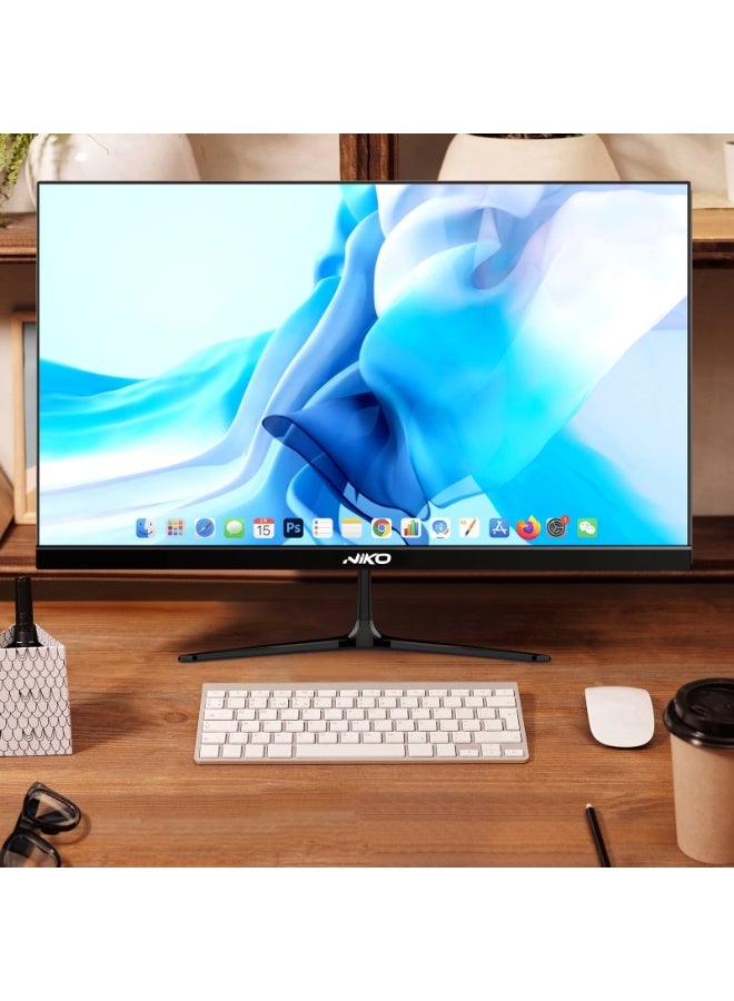 نيكو شاشة نيكو 22 بوصة بدقة FHD، شاشة IPS بتردد 100 هرتز، دقة 1920x1080، تصميم فائق النحافة مع منافذ HDMI وVGA، موديل 22NMSX - أسود - Image 3